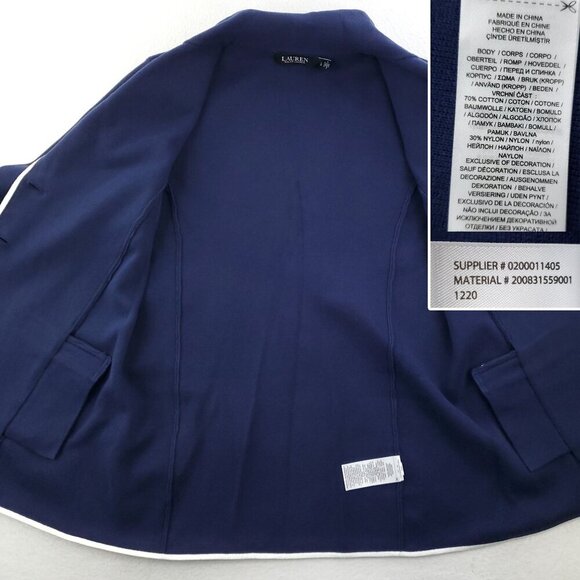 Lauren Ralph Lauren Black Label Blazer Bullion Crest Jacket Women's Large - Picture 6 of 16